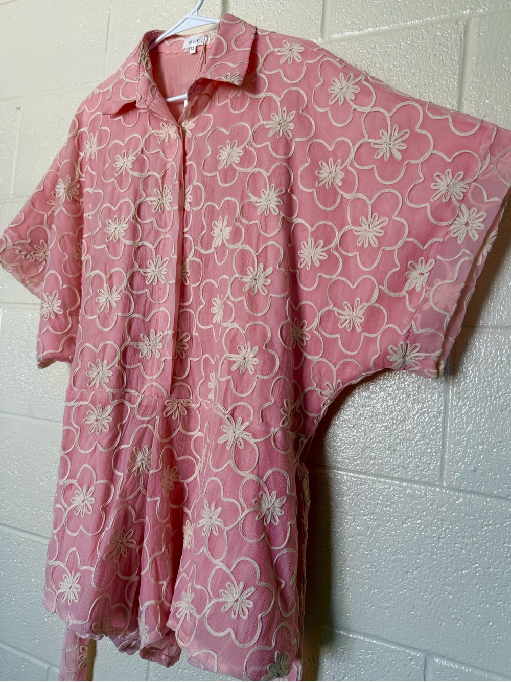 Billy J Australia Sz 12 Playsuit Pink & White Floral Romper NWT
